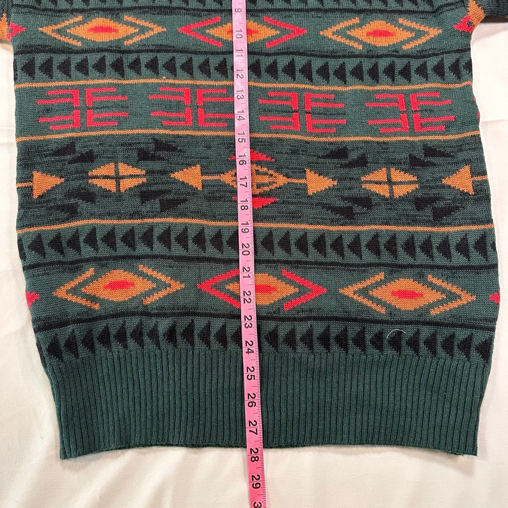 Vintage 1980s Meister Southwest Wool Blend Geometric Sweater - L - Picture 5 of 6